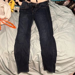 Blue denim jeans no holes